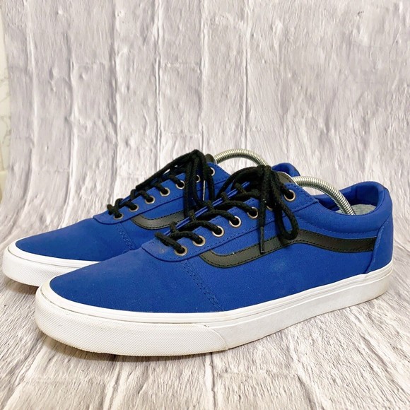 Vans Other - Vans Ward Mens Blue Old Skool Size 12 Canvas Leather Low Top Sneaker Skate Shoes